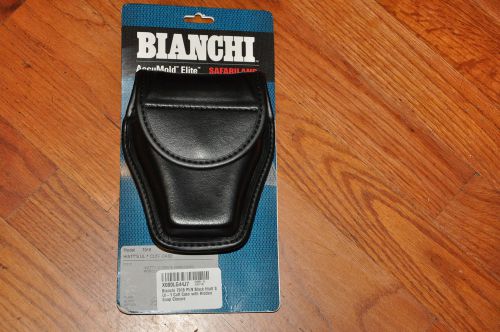 New Black Bianchi Plain handcuff Hiatt with Hiden Snap Closure case