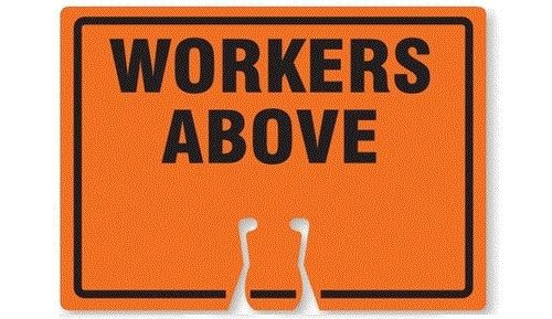CORTINA 03-550-WA - ABS Plastic Traffic Cone Sign &#034;WORKERS ABOVE&#034;