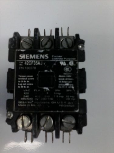 Siemens : Contactor, DP, 40A, 3P, 24VAC, Open : Part# 42CF35AJ