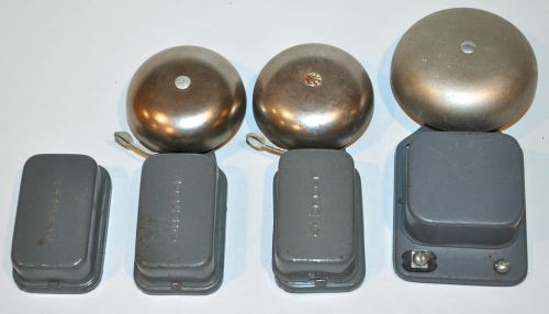Lot of 4 Alarm Bells 2 Liberty Exposed Gong 1 Liberty Enclosed 1 Unmarked