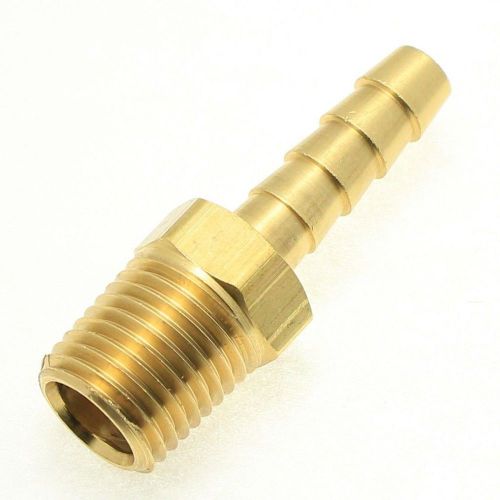 ONE Brass Hose Barb Straight Connector 3/16&#034; Barb x 1/8&#034; NPT water fuel gas
