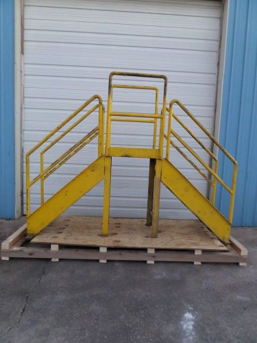 Steel double stair cross over platform 9 ft length 26&#034; wide platform ht 42-1/2&#034; for sale