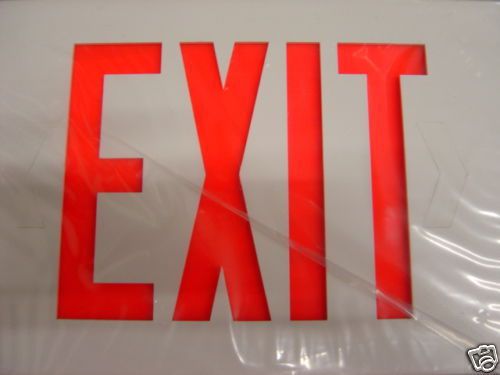 Red led exit sign with battery backup new for sale