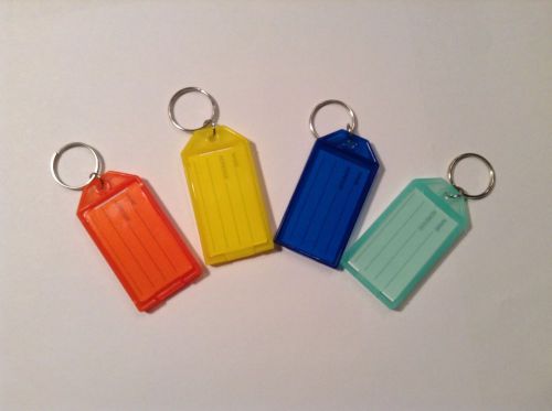 New 12pc Click-It Key ID Labels Tags with Key Ring - ASST COLORS * US SHIPPER *