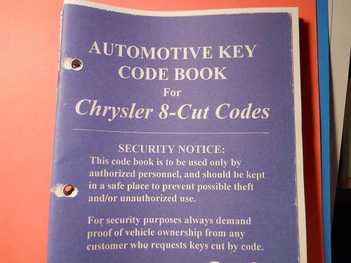 CURTIS CODE BOOK  (CHRYSLER)  8 CUT CODES
