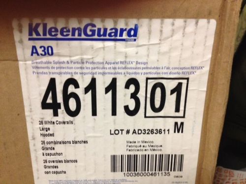 KLEENGUARD 46113 Protective Clothing A30, Hooded, large, box/25 FREE SHIP