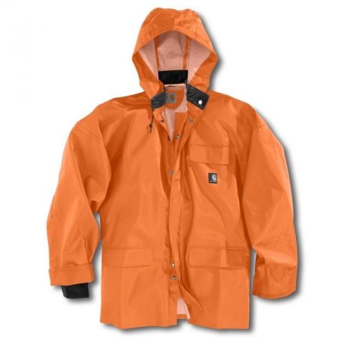 CARHARTT XL Regular Orange Rain Jacket W/Hood New