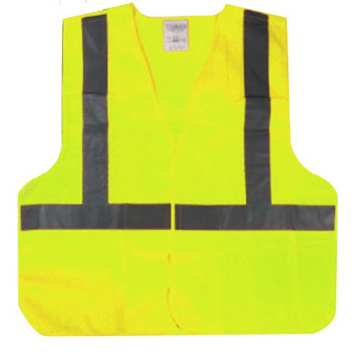 High Visibility ISEA Safety Vest Reflective Strip Class 2 Yellow Velcro Clothing