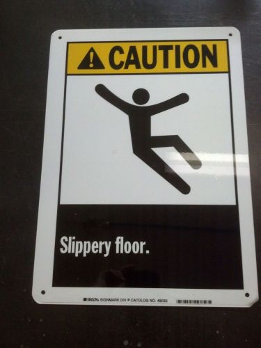 Caution sign - slippery floor 10&#034;x14&#034; metal safety sign ansi osha for sale