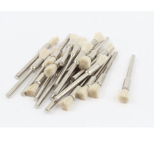 22 Pcs Straight Shank White Bristle Pen Brush Polishing Buffing Polisher Tool