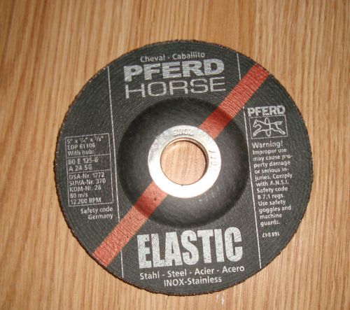 Elastic PFERD Horse Steel Cutting Disc 5&#034;x1/4&#034;x 7/8&#034; 80E 125-6 A24 SG