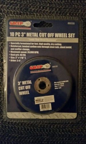Grip 10 pc 3in metal cut off wheel set for sale