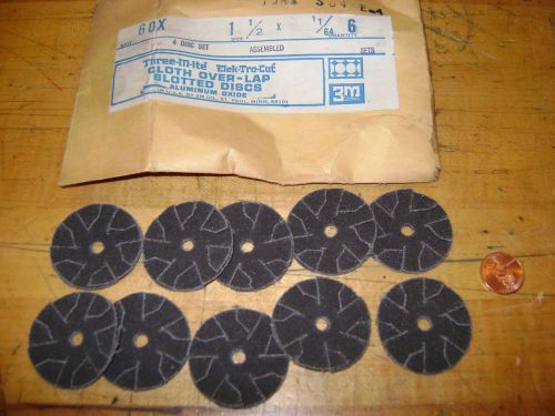 Sanding Discs 3M 1-1/2&#034; x 11/64&#034; 60 Grit Elek-Tro-Cut Clothe Overlap  10pcs