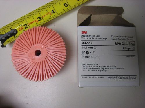 3  3m  radial bristle disc 33228  3 in. x 3/8   spa  grade lot of 3 disc for sale