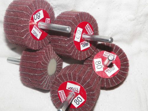 New scotch brite flap wheel 2&#034; x 1&#034; - 80 grit superior abrasive sanding/buffing for sale