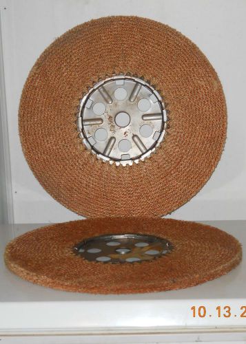 Pair new 18x7 peach sisal straw polishing wheels buffing for sale