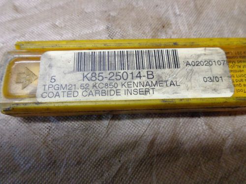4 KENNAMETAL CARBIDE INSERTS TPGM 21.52 KC850
