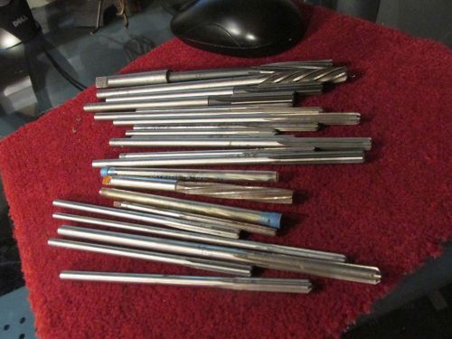 LOT OF  22 ASSORTED HSS REAMERS 3/8&#039;&#039;-1/8&#039;&#039; MADE IN USA