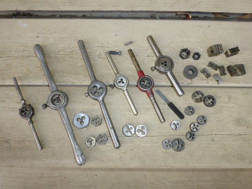 VINTAGE GROUP OF TAP &amp; DIES BY ACE &amp; THREADIT WITH 6 VARIOUS SIZE HANDLES