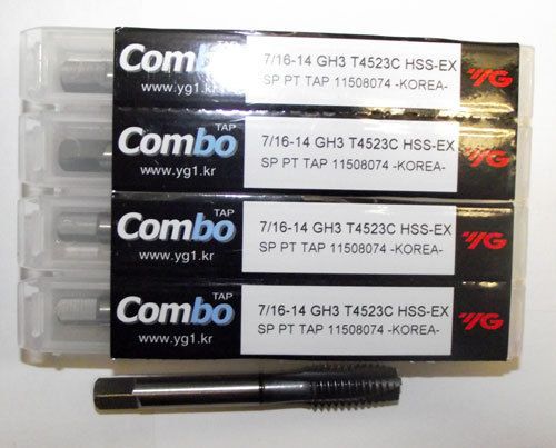 5pc 7/16-14 YG1 Combo Tap Spiral Point Taps for Multi-Purpose Coated
