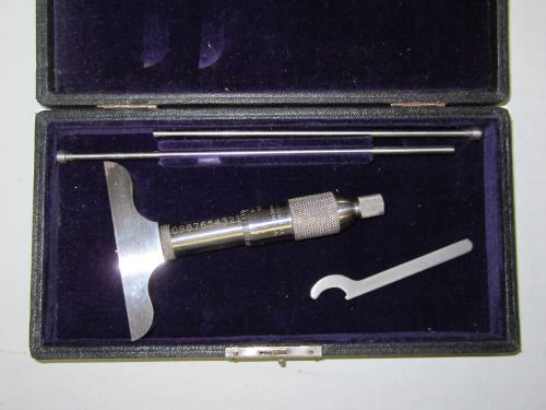 Vintage Goodell-Pratt Depth Gauge Micrometer.  Pre-owned.  In original case.
