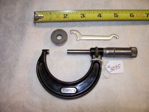 Micrometer, Vintage Starrett 1 - 2&#034; Range, (.001&#034;) &amp; Setting Ring Micrometer USA
