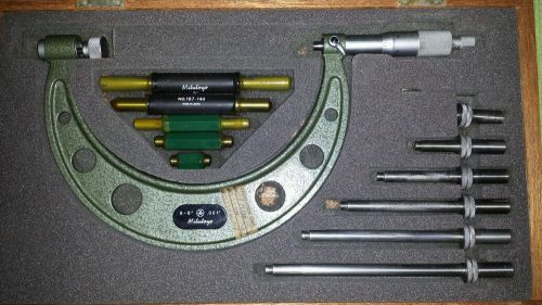 Mitutoyo 0-6&#034; Outside Micrometer Set #104-137, Complete