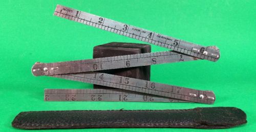 Vintage Steel Folding Rule Machinist Tool Ruler 24&#034; Made in Germany Art Deco.