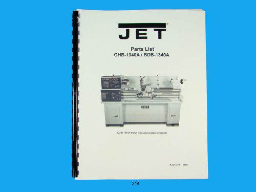 Jet  GHB-1340A/BDB-1340A Lathe  Parts List   Manual   *214