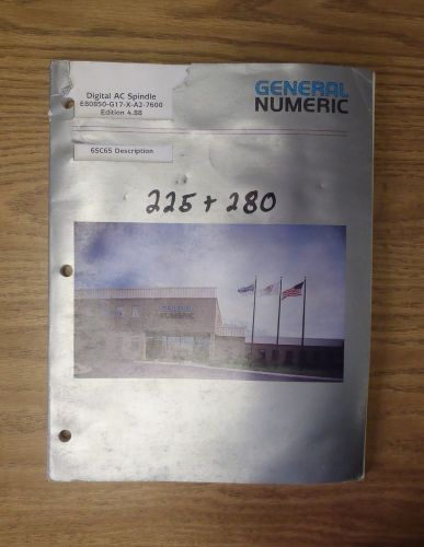 General Numeric Simodrive Digital AC Spindle 1PH5 1PH6 6SC65 Description Manual