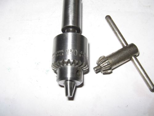 Jacobs # 0 drill chuck/key,1/2&#034; shank, jt0 mount , 0-5/32&#034; capacity for sale