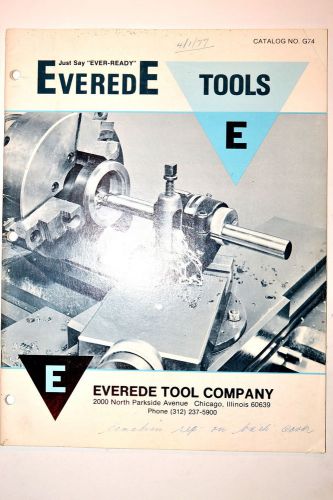 Everede tools e catalog no. g74 1974 #rr258 boring bar holders bushing insert for sale