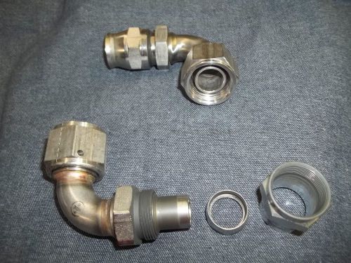 aircraft quality -12 hard tube 90* fittings stainless steel