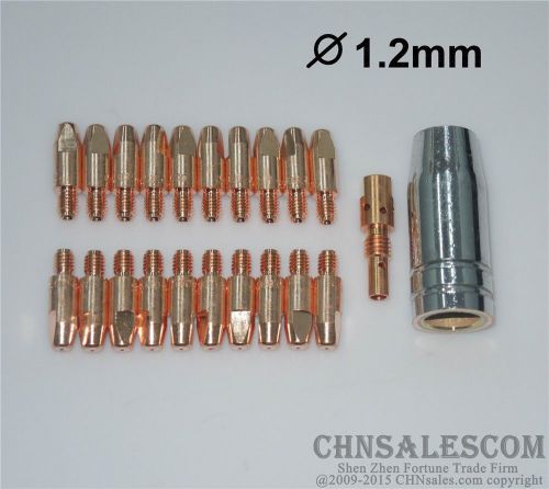 22 pcs mb 25ak mig/mag welding  gun contact tip 140.0379 gas nozzle tip holder for sale