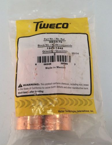 Pack of 2 tweco mig welding  nozzles 3/4&#034; 450 amp hd24-75 1240-1242 for sale