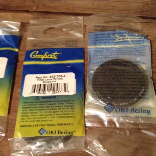 Welding filter lens by comfort 50 mm    oki bering.  5x shade 4.     932-205-4 for sale