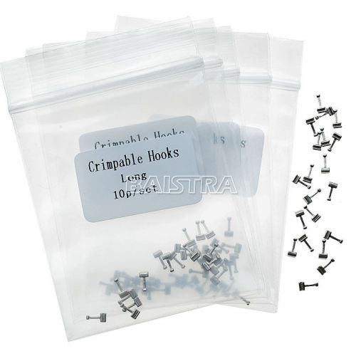 5 Bags Dental Orthodontic Crimpable Hooks 10pcs/bag Long Type