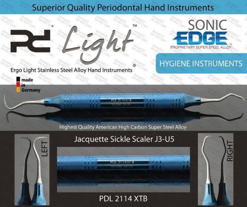 Jacquette sickle scaler j3/u5, ergolight steel alloy dental perio instrument for sale