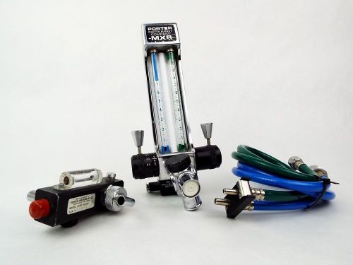 Porter mxr 2000 dental nitrous flowmeter system w/ block valve for sale