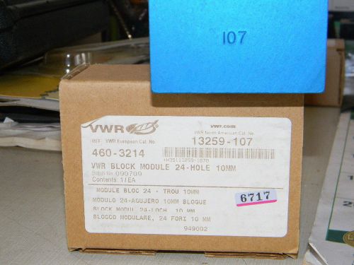 Vwr block module 24 hole, 10mm 13259-107, 10.7 mm well diameter, new in box for sale