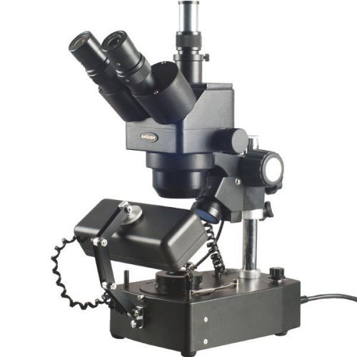 10x-80x jewelry gem trinocular stereo microscope with three lights for sale