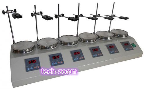 6 Heads Multi unit Digital Thermostatic Magnetic Stirrer Hotplate mixer 110/220V