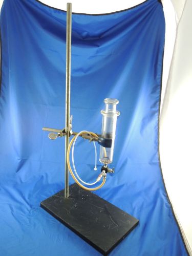 Slate Base Support Lab Stand With  Fisher Clamps Arms Popper &amp; Sons Glass Set-up