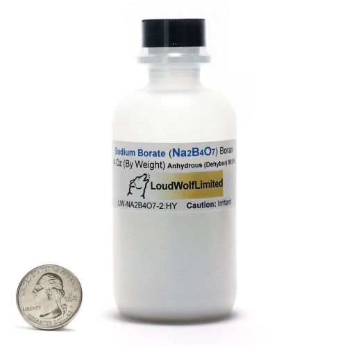 Sodium Borate Anhydrous &#034;Borax&#034; / Glassified Powder / 4 Ounces / 99.9% Pure