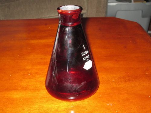 KIMAX USED 500ML RED FLASK FOR LIGHT SENSITIVE MATERIAL
