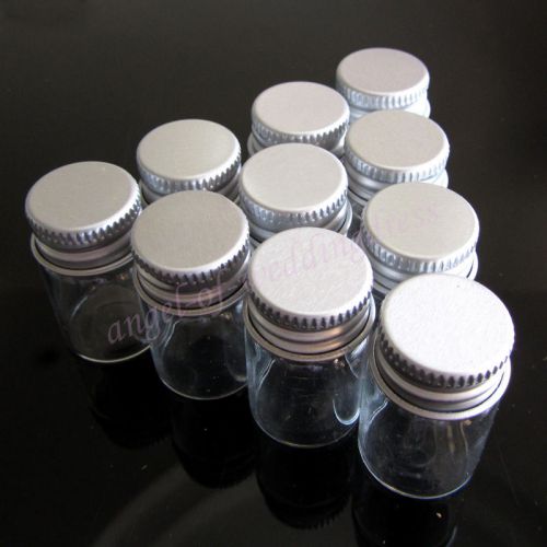 New 10 pcs 22x35mm small clear message bottles glass vials 6.0ml with screw caps for sale