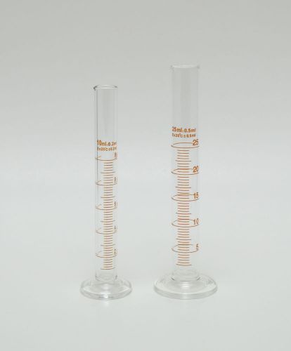 Cylinders graduated measuring 10ml 25ml lab borosilicate glass 10 25 ml new for sale