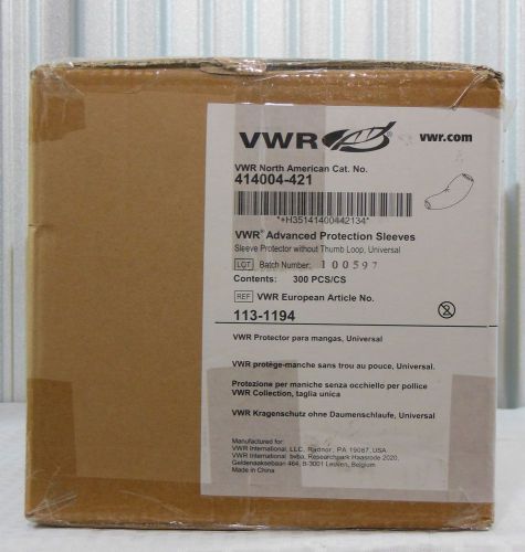 VWR 414004-421 Universal Size Advanced Protection Sleeves White Case of 300