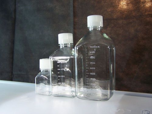 3 - nalgene petg square storage bottles w/ 38/430 hdpe cap 1l,500ml,125ml for sale