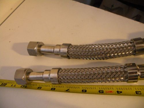 2 Swagelok 9&#034;  SS 1/2&#034; Metal Flex Hoses with 1/2&#034; Female VCR Face Seal Ends